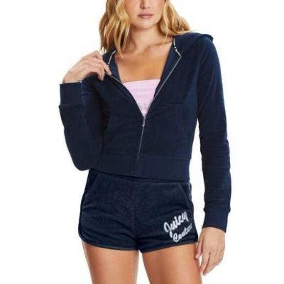 Juicy Couture Long Sleeve Terry Track Jacket - Regal Blue Size XS - Picture 1 of 3